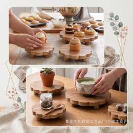 实木花盆高脚底座木制肥皂洗漱品托盘蜡烛底座下午茶甜品台蛋糕架