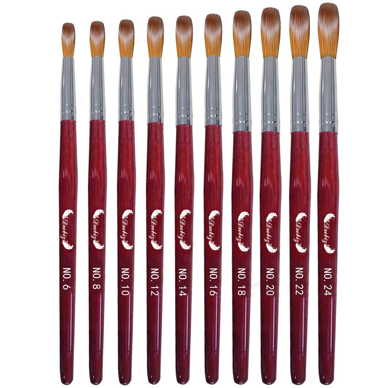 New nail brush red rod round head crystal pen acrylic nail brush acrylic powder brush