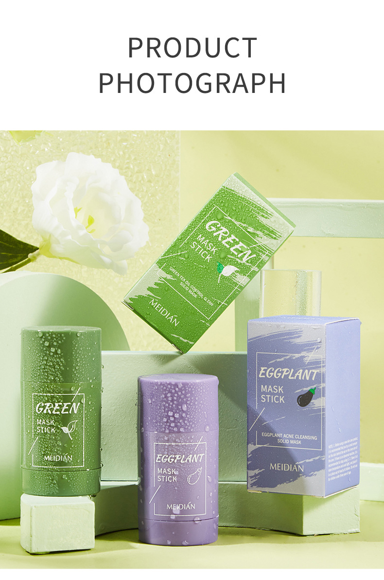 Cross-border Magic Point Green Tea Solid Mask Mud Stick Application type light Cleansing Mud Mask manufacturer wholesale undefined