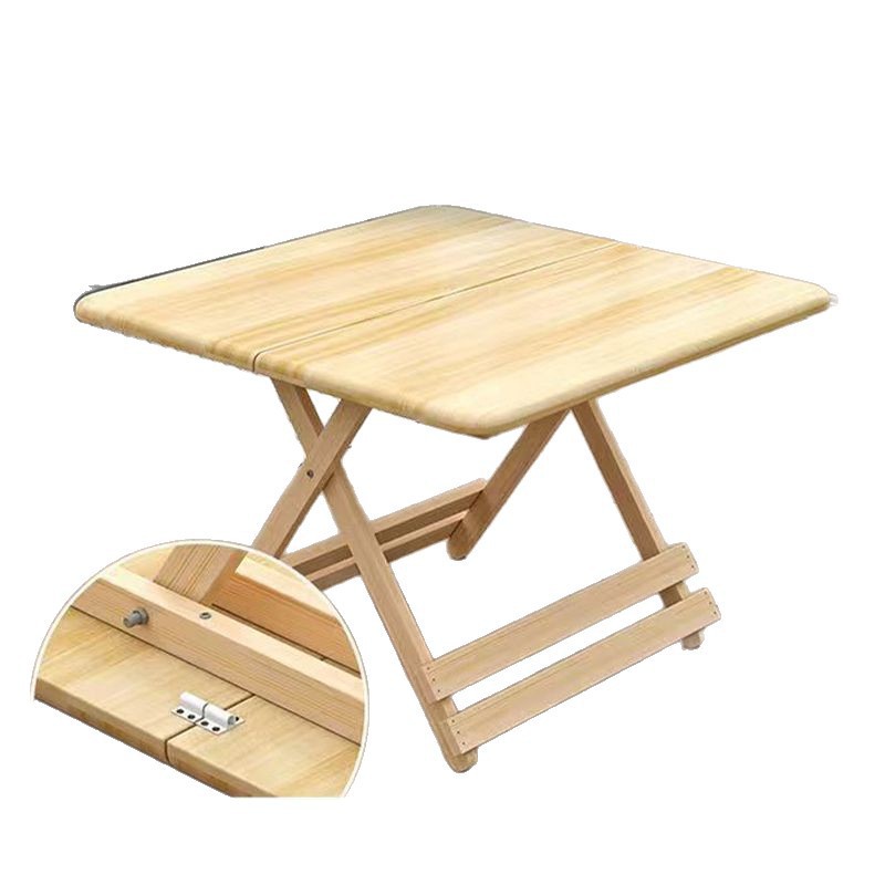 Mesa plegable de madera sólida mesa de comedor casera pequeña mesa de comedor cuadrada simple mesa de comedor portátil de alquiler