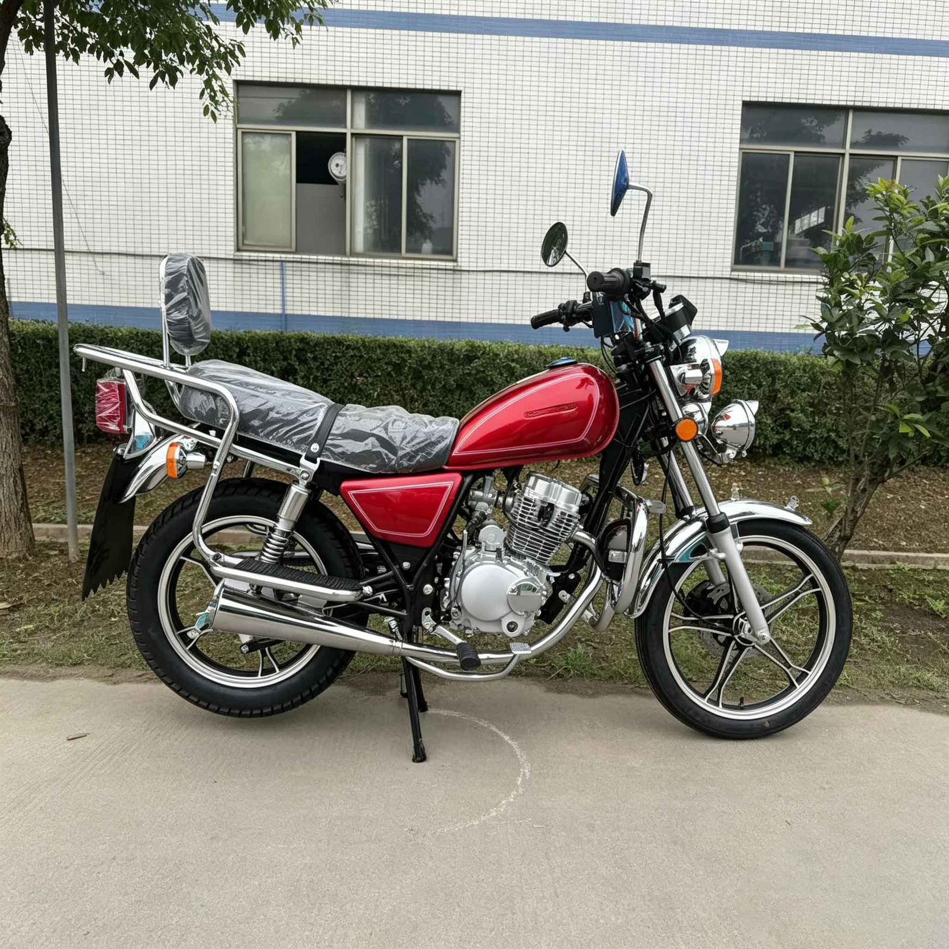 Cross-Border Exclusive Supply of Red Two-Wheeled Motorcycles with Rear Racks, Popular Overseas for Carrying Goods and Passengers, African Model