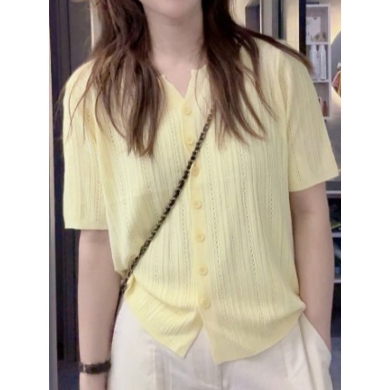 Light and thin breathable silk knitted summer fashionable sweater