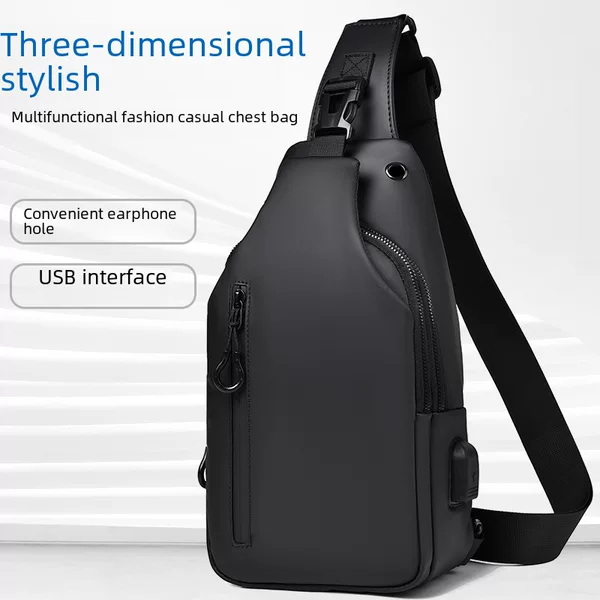 Men's Chest Bag Large Capacity Shoulder Crossbody Bag Casual Hanging Bag Waterproof Outdoor Travel Backpack Fashionable Brand Men's Bag
