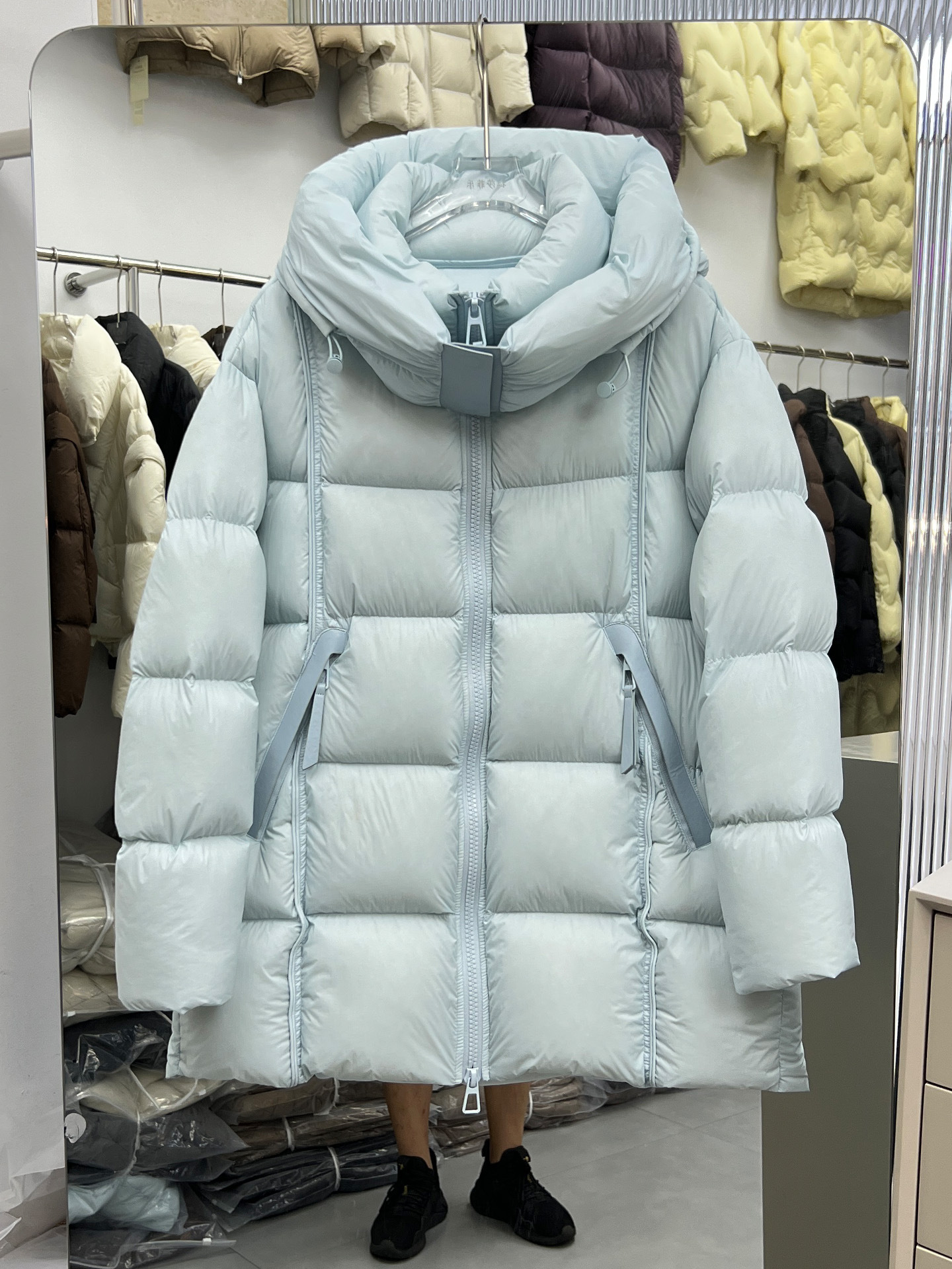 White Goose down Jacket Women's Mid-Length Thickeneded Korean Style Loose Cocoon Type 2025 New Cloud Puff Hooded Jacket