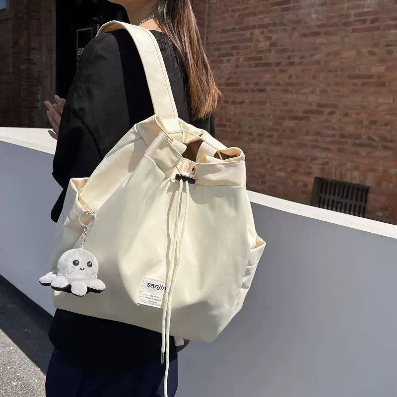 包包新款森系双肩包休闲百搭书包学生背包韩版时尚通勤手提包女