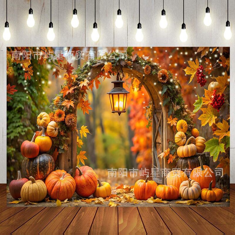 Autumn Pumpkin Harvest Farm Photography Background Cloth Cross-Border Retro Wooden Door Thanksgiving Party Banner Hanging Cloth Props Autumn Pumpkin Harvest Farm Photography Background Cloth Cross-Border Retro Wooden Door Thanksgiving Party Banner Hanging Cloth Props
