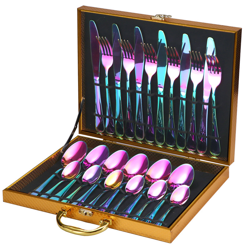 Caja de regalo transfronteriza 1010 vajilla de comida occidental Cuchillo, tenedor, cuchara, tenedor, vajilla de acero inoxidable, bistec, tenedor, tenedor, tenedor, cuchillo