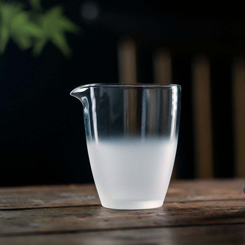 生產霧化玻璃公杯日式磨砂工道杯雲霧公道杯工夫茶具配件分茶器