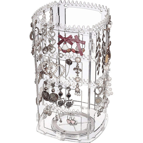Acrylic 4-layer 360 rotating earring stand transparent jewelry necklace stand jewelry classic ins jewelry display stand
