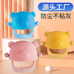 Dustproof and protective hand teethers for babies, water-boilable silicone, edible little bear, anti-hand-chewing device for babies, baby biting toy