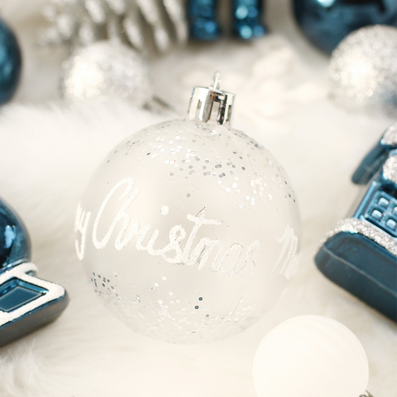 クリスマス装飾品50pcs青銀彩色クリスマスボールセットペンダントクリスマスツリー装飾ストラップ|undefined