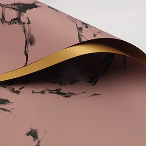 Huaxi comercio exterior transfronterizo mayorista oro lujo papel impermeable mármol oro papel de flor florista papel de embalaje