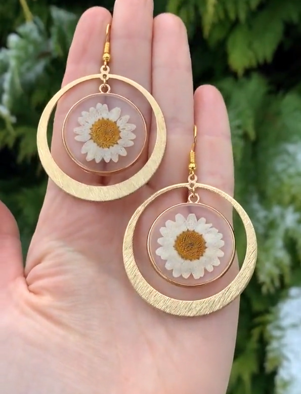 Sunflower Pattern 1 Pair Bohemian Simple Style Sunflower Metal Drop Earrings