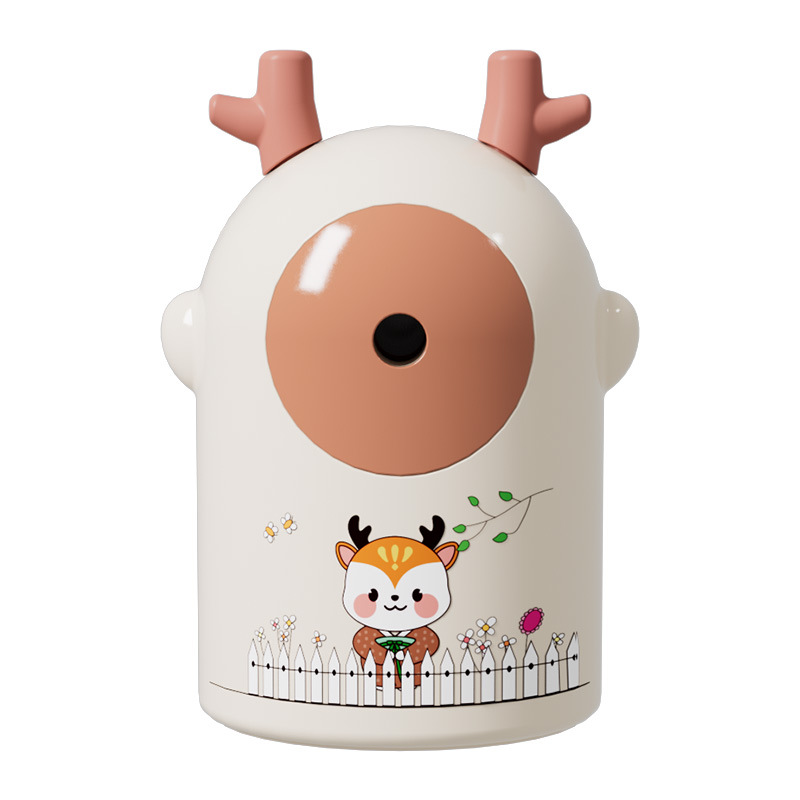 7817 Reno pequeño bolígrafo automático sacapuntas dibujos animados simple sacapuntas de manivela para niños moda papelería creativa