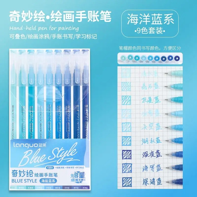 Bolígrafo de cuenta manual de fruta azul de alto valor y gran capacidad para tomar notas