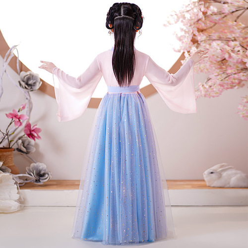 Chinese princess for kids girls blue pink fairy Hanfu Chinese children fairy antique dress outfit girl kimono dress Ru skirt of the girls