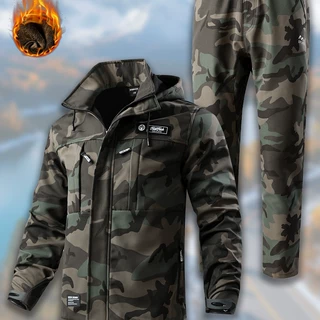 DNS625春秋户外迷彩服套装男可拆卸帽子战术登山训练冲锋衣工装