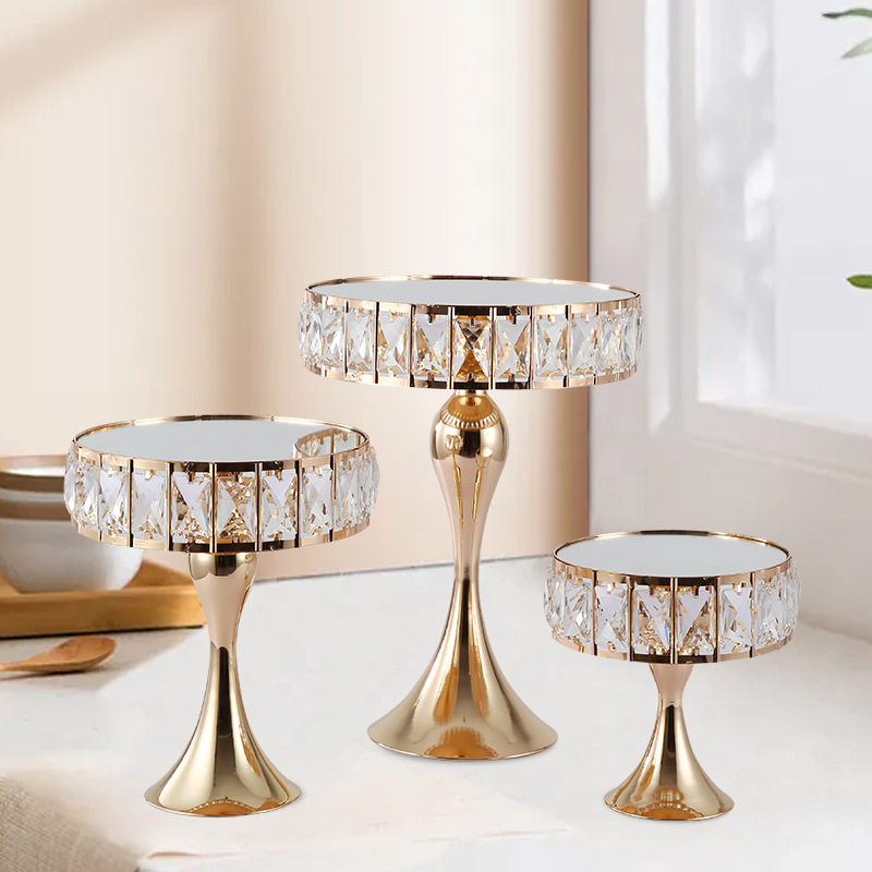 New wedding electroplating high -legged cake table mirror tray fruit…
