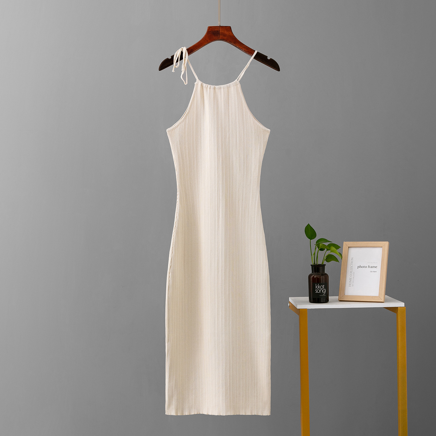 Women's Sheath Dress Strap Dress Casual Elegant Streetwear Boat Neck Sleeveless Solid Color Midi Dress Daily display picture 5