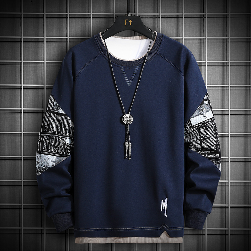Hombre suéter 2021 nueva moda simple marca de moda blusa suelta chaqueta de manga larga camiseta de color de gran tamaño tendencia