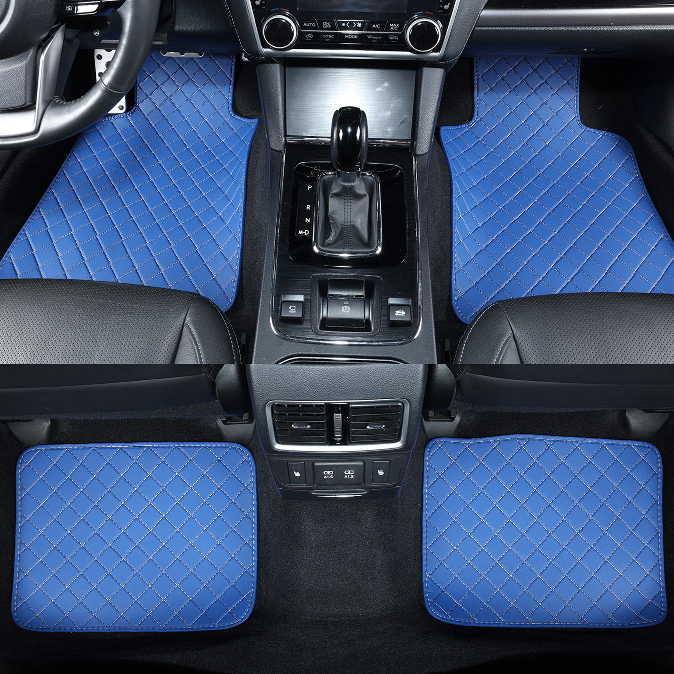 Universal car floor mats for all seasons, no tools required, quick installation, easy to clean and maintain, four-piece set