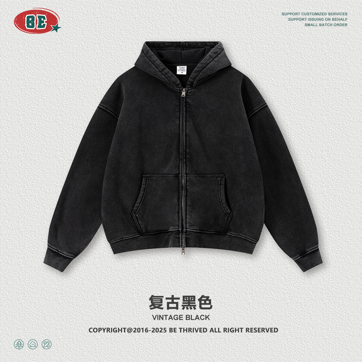 Be Hombres| Otoño y invierno marca de marea lavada con agua retro con camisa encapuchada con cremallera chaqueta de macheta pantalones para hombres