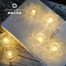 led蜡烛灯超级透明感爱心五角星雪花跨境电子蜡烛灯室内派对装饰