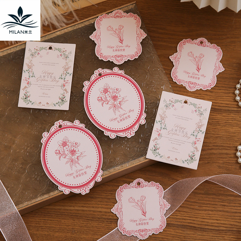 Tarjeta de fiesta de la diosa de marzo 8 ramo de flores tarjeta de felicitación festivales tarjetas postales decoración de regalos de flores colgantes franceses