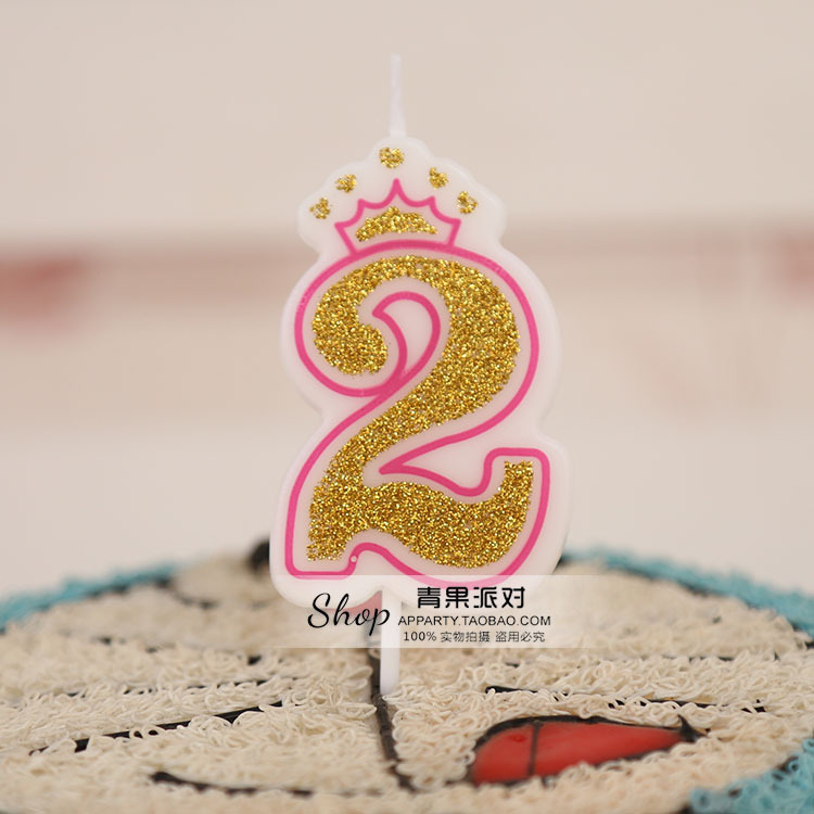 Digital Candles Smoke-free Birthday Cake Crown Glitter Dessert Table…