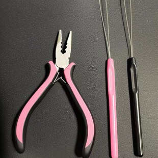 Cross-border hot! Pink nickel iron carbon steel three-hole hair tongs 4.5 inch comfortable and durable hair receiving tools