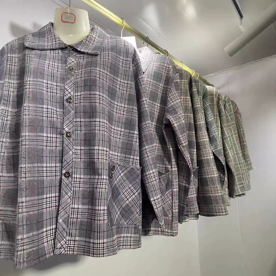 Женский клетчатый кардиган с лацканами 2025, осенний, для мам среднего и пожилого возраста, большой размер, тонкий, с длинными рукавами, топы для весны и осени