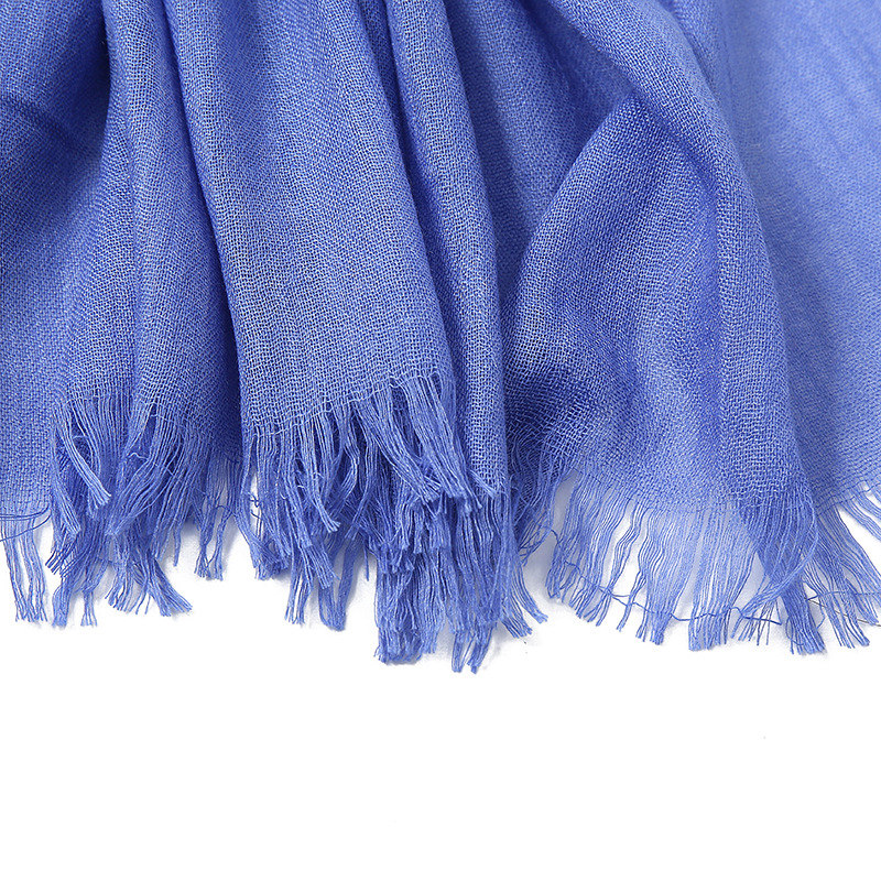 Women's Fashion Solid Color Cotton Tassel Cotton Linen Scarves display picture 5