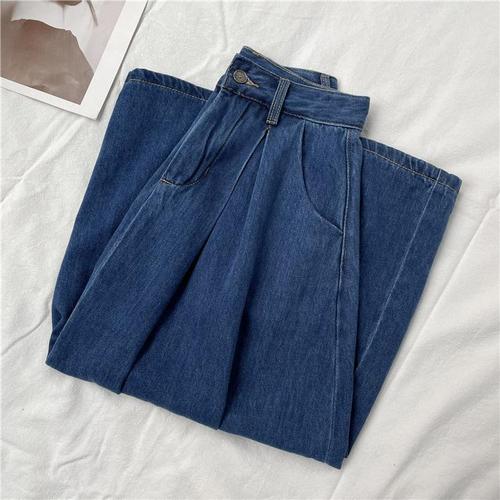 Vintage Cowboy Half-Length Skirt for Women High-Waist A-Line Maxi Umbrella Skirt XS Tall-Heeled Summer Blue for Short Women