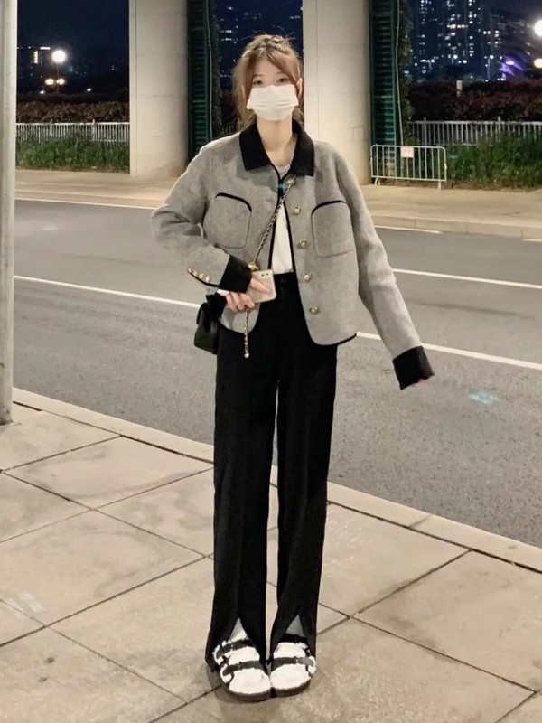 春大码法式独特短外套超好看女秋冬微胖MM小香风宽松百搭长袖上衣|undefined