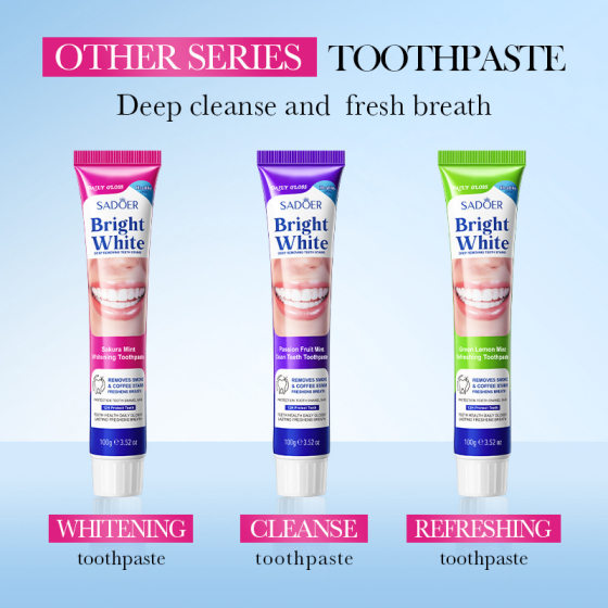 All English toothpaste SADOER cherry blossom mint fresh mouth stain toothpaste cross-border foreign trade factory direct sales