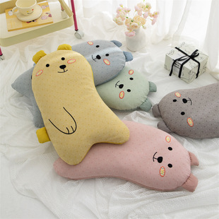 Buckwheat Pillow Cotton Bear Hug Cervical Spine Support Sleep Cartoon Children's Student Dormitory Pillow Nap Pillow