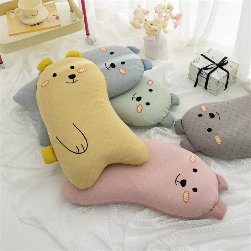 荞麦枕全棉熊抱抱护颈椎助睡眠卡通儿童学生宿舍枕头抱枕午睡枕