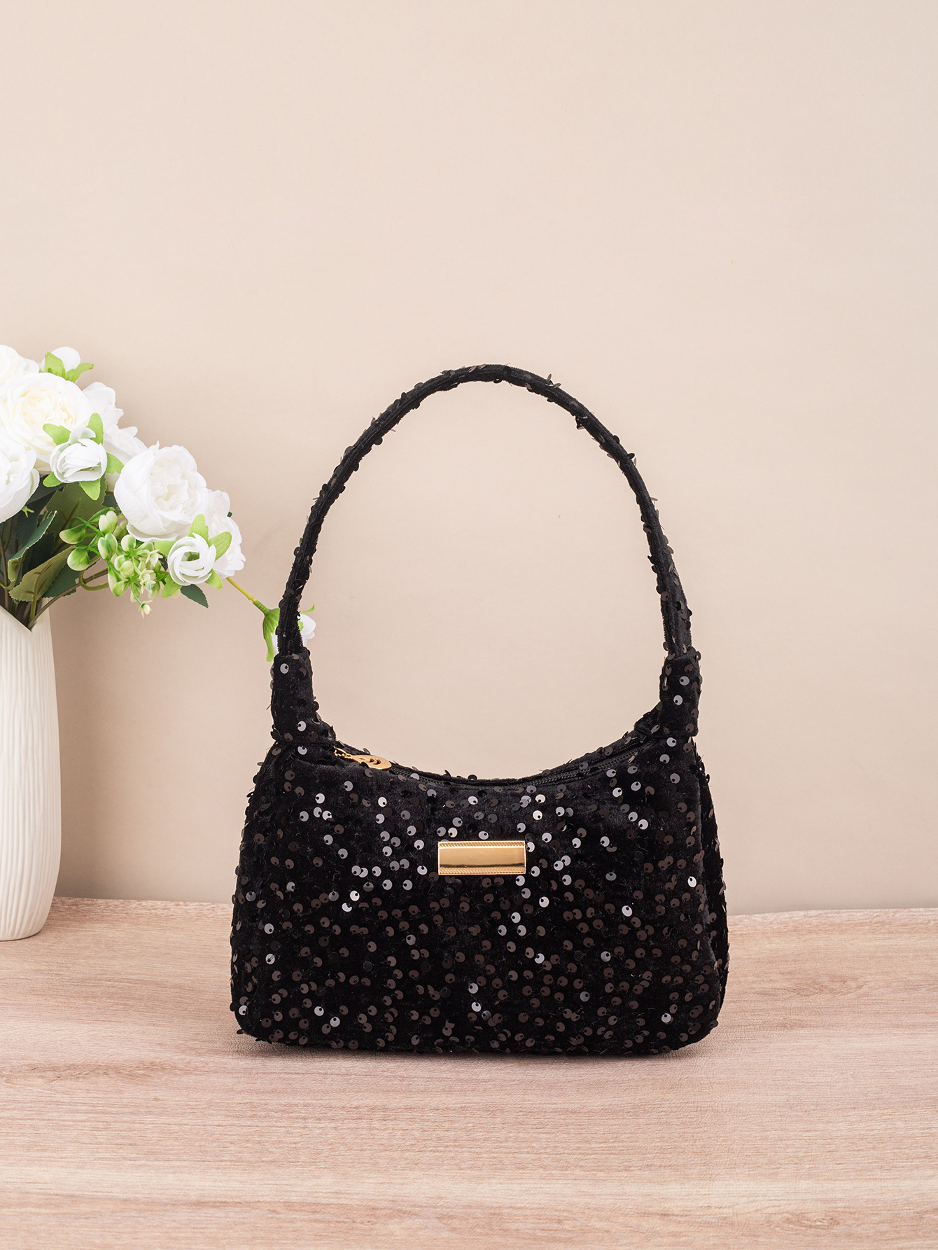 Bolso de moda de color sequilla de mujer bolso de hombro de verano blingbling nicho personalidad bolso de mano de cuerda