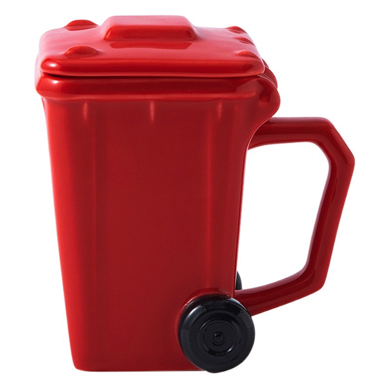 Taza de cerámica creativa 3D taza de modelado nueva basura de cerámica exótica taza cubo de reciclaje taza tridimensional taza diaria al por mayor