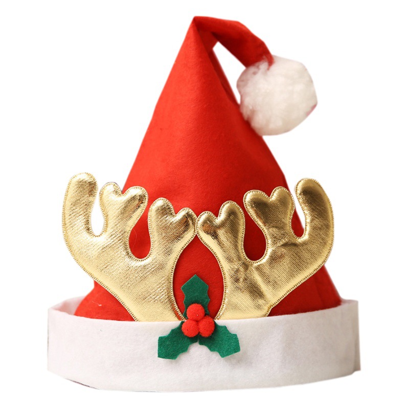 2025 クリスマス帽子クリスマス装飾子供大人雪だるま老人鹿赤発光枝角装飾ドレスアップ
