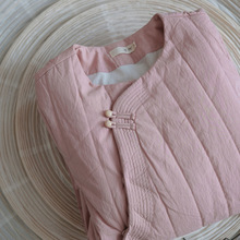 原创东方美学纸感斜襟加厚旗袍 轻中式清冷压条夹棉连身裙L22372