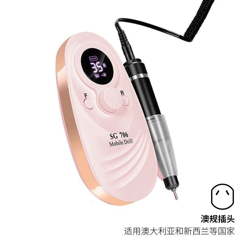 Lijadora de uñas transfronteriza, lijadora de uñas de descarga profesional de alta velocidad, dispositivo de almacenamiento eléctrico, máquina de limpieza de uñas creativa y colorida