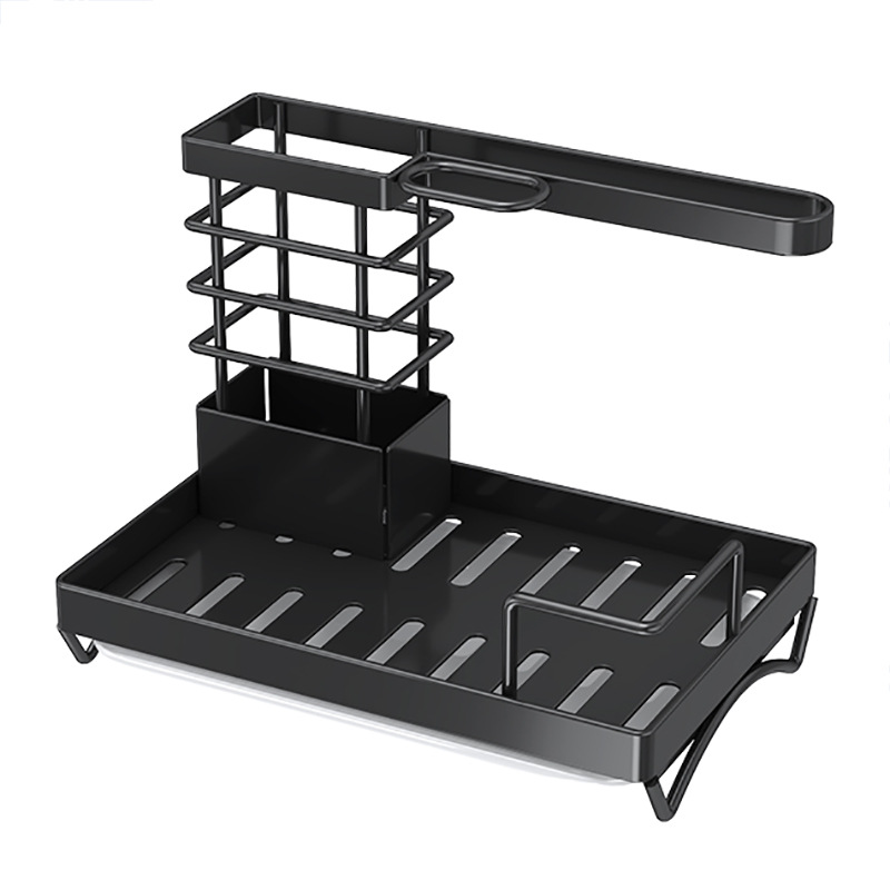 Cocina Mesa de cocina multi-capa plato de cocina toalla estante de almacenamiento botella de detergente estante de almacenamiento sin instalación palillos cuchillo y tenedor estante de trapo