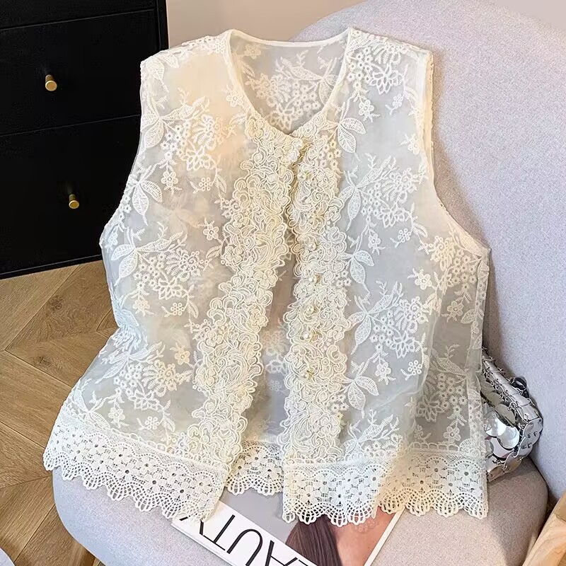 Thin Lace Vest Women's 2025 Summer New Chinese Style New Chinese Style Vest