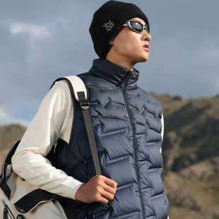 Lightweight down Vest for Men and Women in Autumn and Winter Outdoor Graphene 90% White Duck down Vest Group Stand-Up Collar Outer Vest