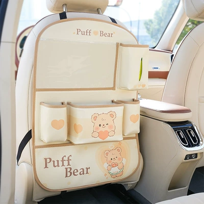 Seat Back Organizer Storage Bag | Car table board - storage-bag-x-style-puff-bear