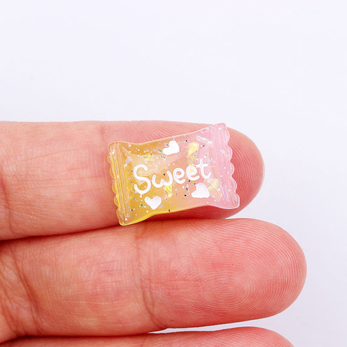 New resin glitter mini sweet candy box DIY cream mobile phone ear hair accessories key chain pendant