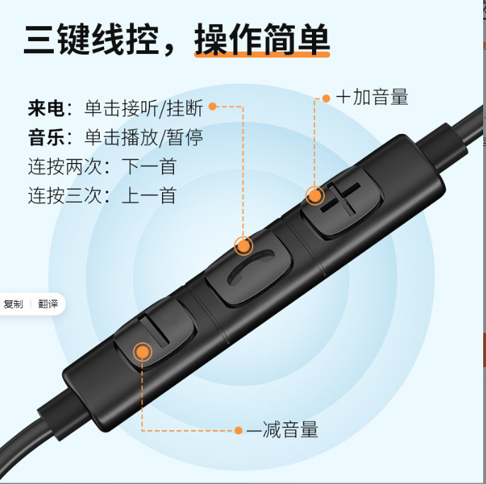 新しい雰囲気の Type-c フラットポートデジタルデコード有線ヘッドフォン越境貿易輸出ハイエンドメタル低音|undefined