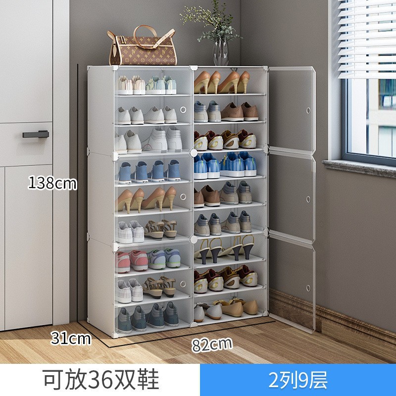 Estante de zapatos simple puerta doméstica multicapa de almacenamiento a prueba de polvo interior nuevo tipo 2026 alquiler transparente gabinete de zapatos de plástico