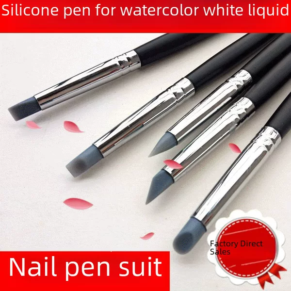 Manufacturer's Manicure Cut Out Glue Tip Pen 5 Pottery Clay Painted Silicone Pen Manicure Watercolor White Liquid White Glue Pen